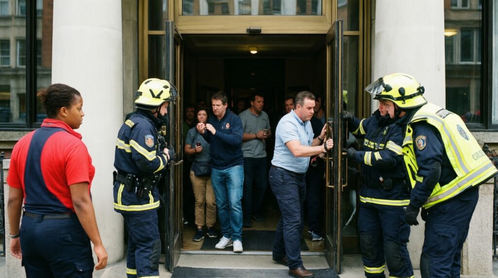 - Как действовать при пожаре в многоэтажном доме - иллюстрация